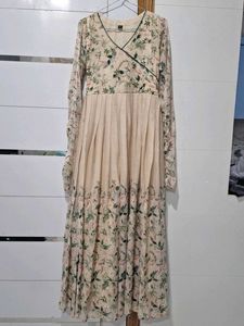 Elegant Floral Anarkali Dress with Dupatta