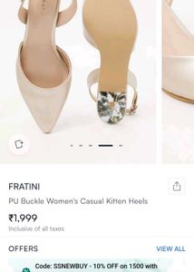 FRATINI PU Womens Buckle casual kitten heels