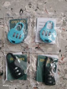 zipper Lock with Carabiner pek of 4