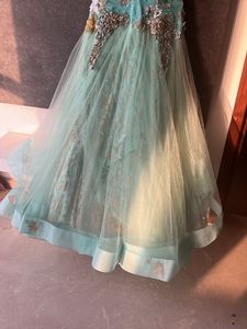 Engagement Gown With Applique Work Embroidery