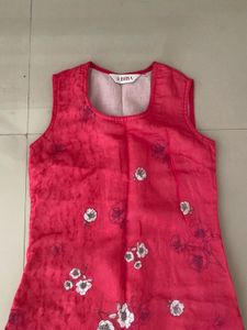 Bright Pink Floral Kurta Set