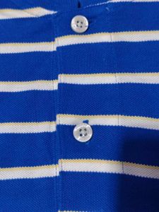 New Brooks brothers Blue &amp; White Striped Polo Shir
