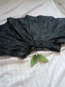 Black Faux Leather Skater Skirt