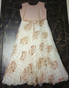 Elegant Cream &amp; pink gown.