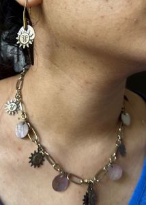 Artistic abalone neklace and earings set