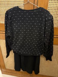 Woollen Black Knit Skirt with sweater