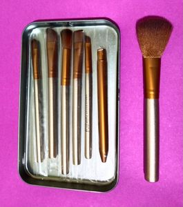 Make Up Brushes Kit With A Metallic Storage Box