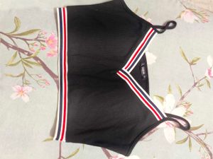 Shein Black Striped Crop Top