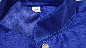 Elegant Royal Blue Kurta &amp; Cream Payjama