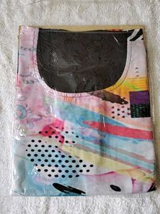 Women Kurti Colorful Abstract Print Tunic Top L