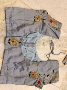 Embroidered Grey Lehenga Choli Set