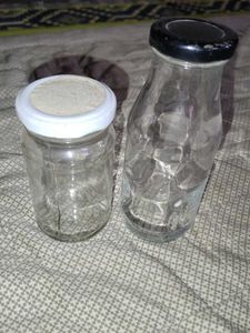 Set of 2 Glass Jars with Lids