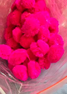 125 pcs Vibrant Neon Pink Pom Poms
