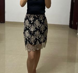 Black Lace Mini Skirt