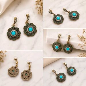 Vintage Antique Turquoise Stone Earrings