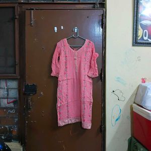 Pink Embroidered Kurta Set