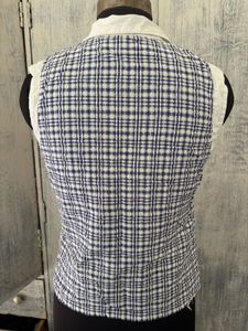 Blue &amp; White Plaid Sleeveless Top