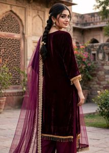 Elegant Velvet Kurti Set with Dupatta