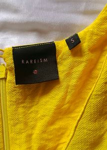Rareism Yellow Tiered Mini Dress