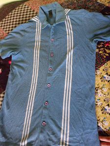 Blue Striped Polo T-Shirt