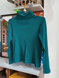 Teal Turtleneck Long Sleeve Top