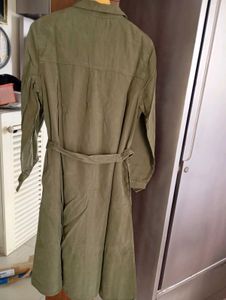 Olive Green Belted Shirt Dress