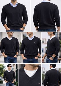 Tommy Hilfiger Black V-Neck Knit Sweater