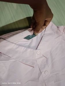 Cute Pink Embroidered Button-Up Shirt