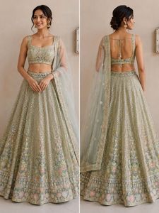 pastel green lehenga