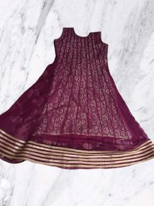 Elegant Maroon Anarkali Kurta Set