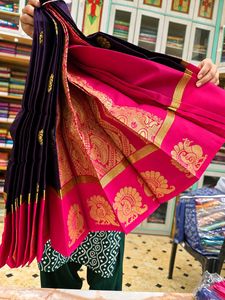 Elegant Mauve &amp; Pink Silk Saree