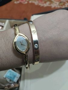 Elegant Gold Bangle Watch