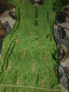 Flowy Green Silk Palazzos