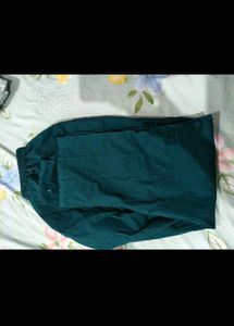 Teal Kurta Set with White Embellishments