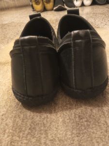 Men's Black Casual Leather Shoes Slip-on