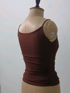 Y2K style Brown Embellished Cami Top
