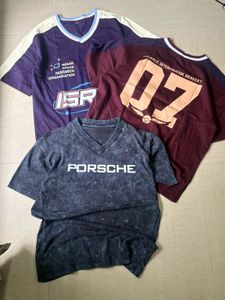 Porsche V-Neck Acid Wash T-Shirt