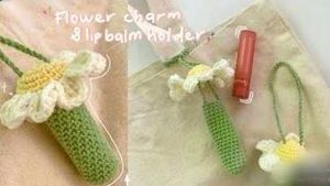 Crochet Flower Lip Balm Holder(1 piece)