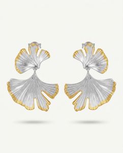 Ginkgo Leaf 18K Gold Plated Anti Tarnish Earrings