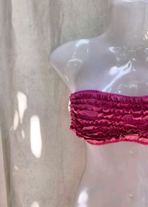 Ruffled Bandeau Bikini Top