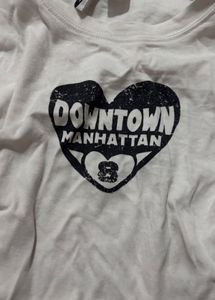 White Downtown Manhattan Heart T-Shirt