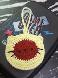 Handmade Crochet Cat Keychain Pouch