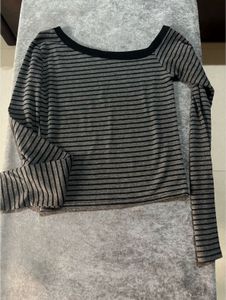 one shoulder striped top