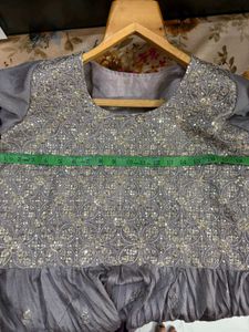 Grey naira cut sequence work dress