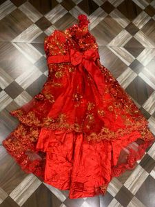 Stunning Red Embellished One-Shoulder Dress