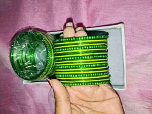 Vibrant Green & Yellow Bangles Set