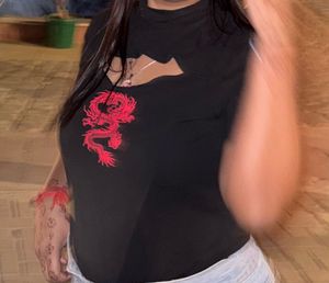 shein’s Black Cutout Dragon T-Shirt