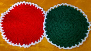 Handmade Crochet Coasters - Set of 2