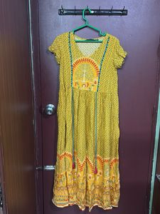 Boho Mustard Midi Dress