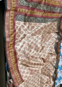 Elegant Hand Block Tussar Silk Saree with Blouse